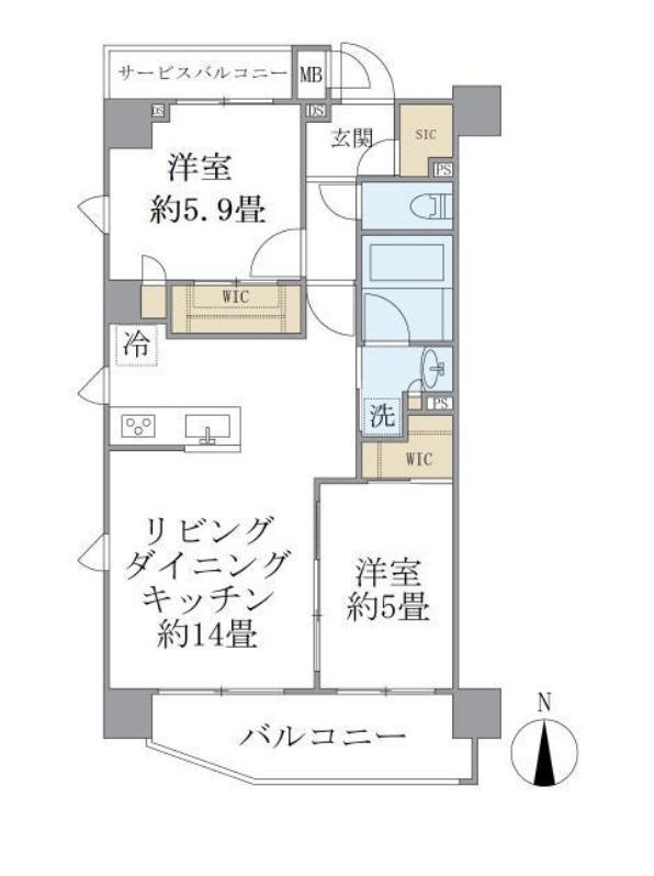 アーバンパーク綾瀬DUO(2LDK/3階)の間取り写真