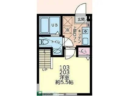 MKY淵野辺(1K/1階)の間取り写真