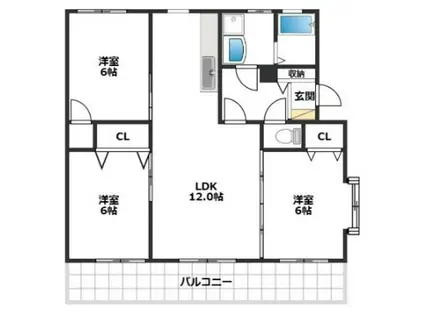 サンライフ藤(3LDK/1階)の間取り写真