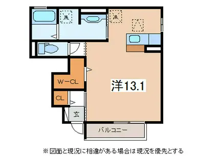 LEVANT(ワンルーム/1階)の間取り写真