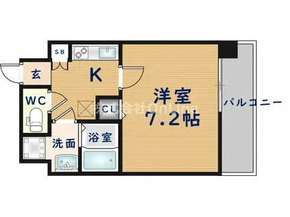 Mプラザ布施駅前参番館(1K/11階)の間取り写真