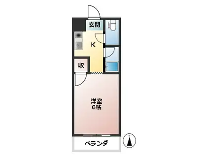 津上ビル(1K/4階)の間取り写真