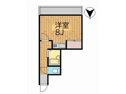 川崎市中原区木月2丁目(1K/2階)の間取り写真