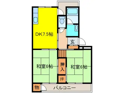 カノープス千里(2DK/1階)の間取り写真