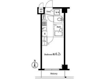 ヴェルト中野上鷺宮(1K/3階)の間取り写真