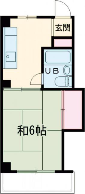 コーポ福原(1K/2階)の間取り写真