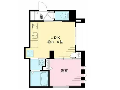 グランビューノ荏原(1LDK/1階)の間取り写真