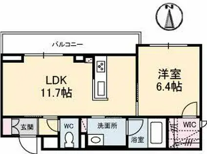 グランデ・アルベロ(1LDK/2階)の間取り写真