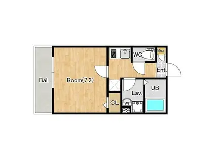 ジーメゾン八千代台北リベルテ(1K/3階)の間取り写真