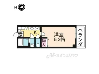 フラッティ今小路(1K/3階)の間取り写真