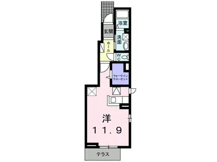 エレガント茱萸木(ワンルーム/1階)の間取り写真