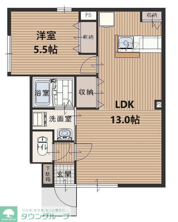 サニーハウス(1LDK/1階)の間取り写真