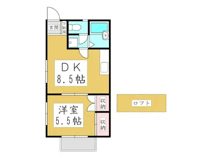 西川口第37レジデンス(1DK/2階)の間取り写真