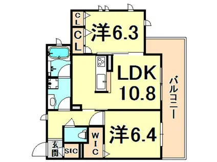 アイエフメゾン上甲子園(2LDK/3階)の間取り写真