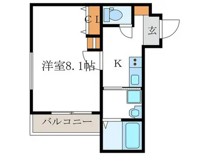 NEXT LIFE 丹波口東(1K/1階)の間取り写真