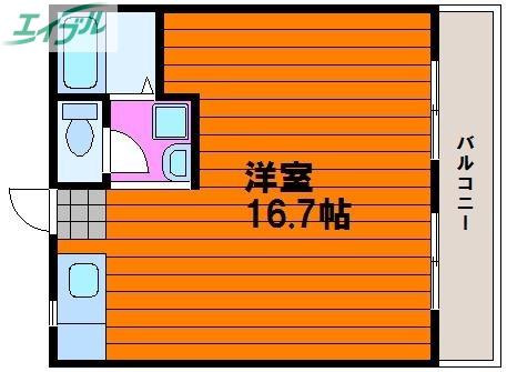 メゾン富田(ワンルーム/1階)の間取り写真
