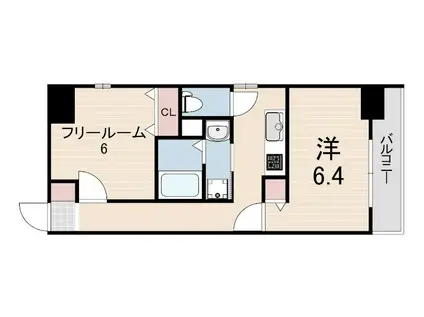 コスモリード神戸三宮(1SK/3階)の間取り写真