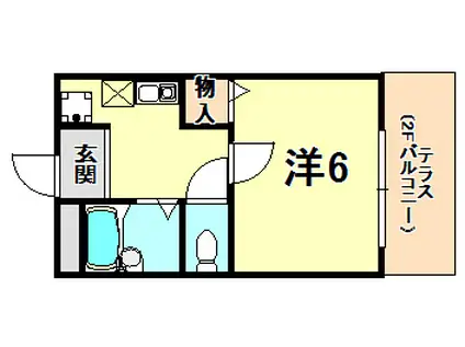 シティライフつかさⅤ(1K/1階)の間取り写真