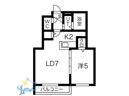 アルフォート(1LDK/1階)の間取り写真