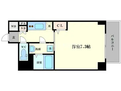 エスレジデンス南堀江(1K/5階)の間取り写真