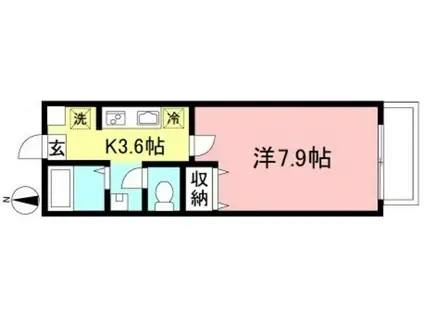 パークホーム芦花(1K/2階)の間取り写真