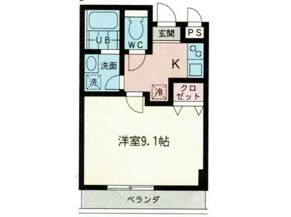 アイエスグランデ小机A(1K/3階)の間取り写真