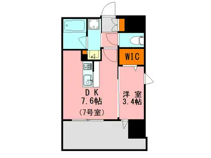 LANDIC BAY FIELD(1DK/7階)の間取り写真