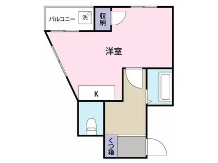 桔梗ハイツ(ワンルーム/2階)の間取り写真