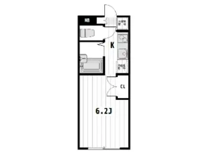 ビートルズスクエア(1K/3階)の間取り写真