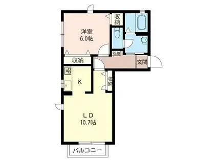 コモア・メゾンA(1LDK/1階)の間取り写真