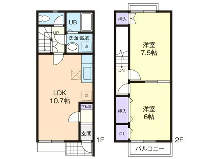 STAGEA ROMU(2LDK/1階)の間取り写真