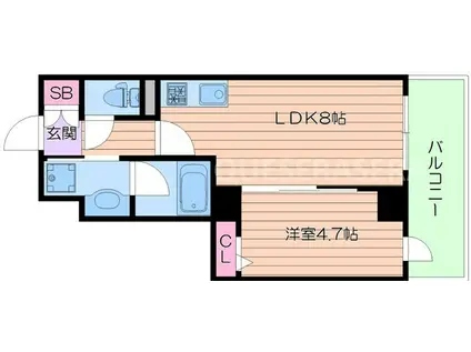 フォルテ福島(1LDK/5階)の間取り写真