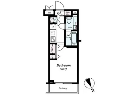 ヴォーガコルテ西馬込アジールコート(1K/2階)の間取り写真