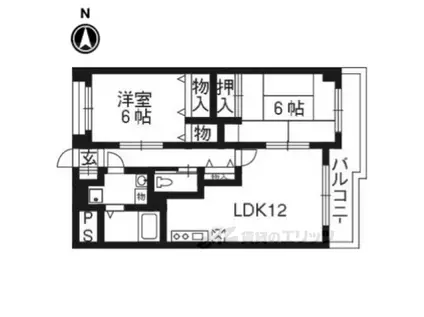 グランビア和(2LDK/1階)の間取り写真