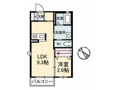 シャーメゾン唯(1LDK/2階)の間取り写真