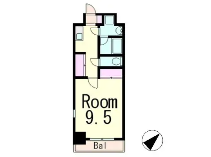 エンゼルプラザ瀬田駅前(1K/3階)の間取り写真