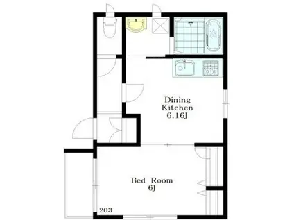 メゾンシャア(1DK/2階)の間取り写真