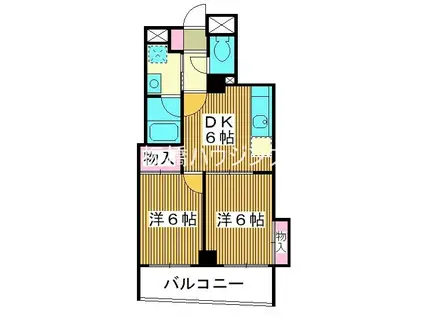 メゾンタカノハV(2DK/2階)の間取り写真