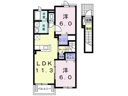 エアリーサンシャインIV(2LDK/2階)の間取り写真