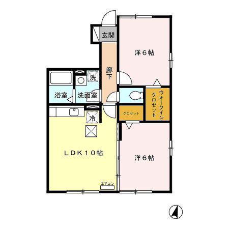 ワイズガーデンABC(2LDK/1階)の間取り写真