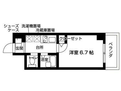 レジディア中野富士見台(1K/2階)の間取り写真