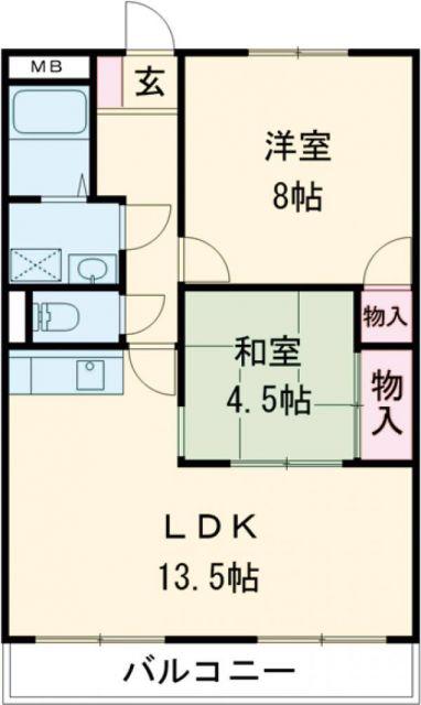 メゾン・ボヌール(2LDK/3階)の間取り写真