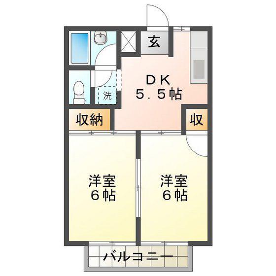 シーサイドハイツ(2DK/1階)の間取り写真