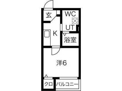 ロ・ハス千種(1K/3階)の間取り写真