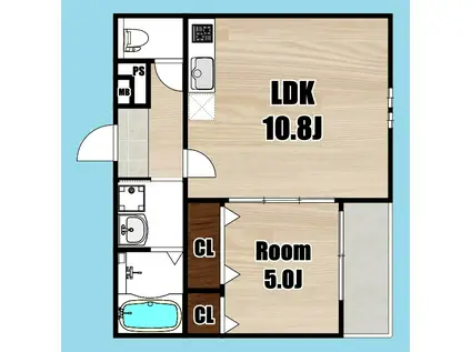 FUJIPALACE瓜生堂III番館(1LDK/3階)の間取り写真