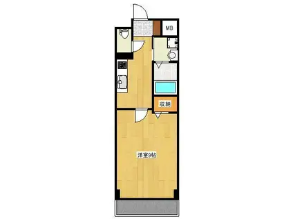 クロノス36薬園町(1K/8階)の間取り写真