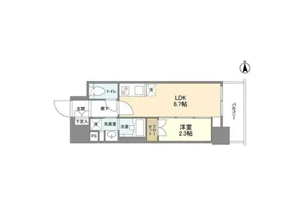 リアンシエルブルー田端(1DK/4階)の間取り写真