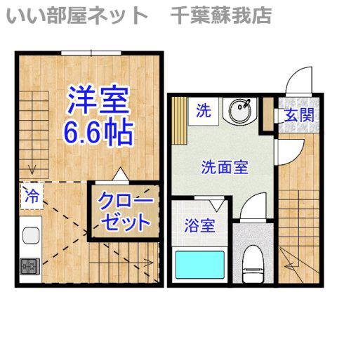 メゾンドプランドール蘇我(ワンルーム/1階)の間取り写真