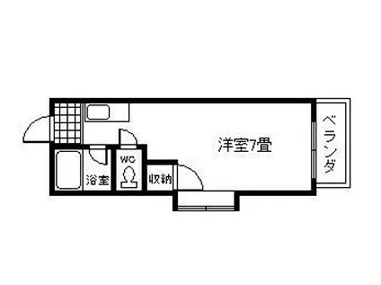 リキパレス(ワンルーム/2階)の間取り写真