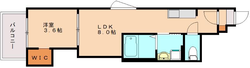 CRECIA周船寺II(1LDK/3階)の間取り写真